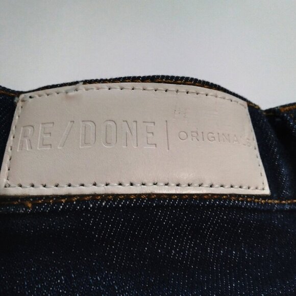 Re / Done Originals Sz 26 'Ultra High Rise Ankle Crop' Dark Wash - Picture 5 of 11